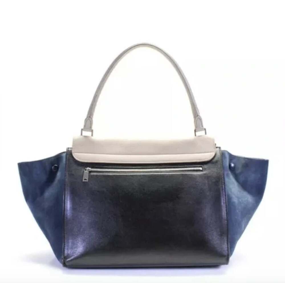 Celine Trapeze Tricolor Leather and Suede Handbag - Picture 5 of 11